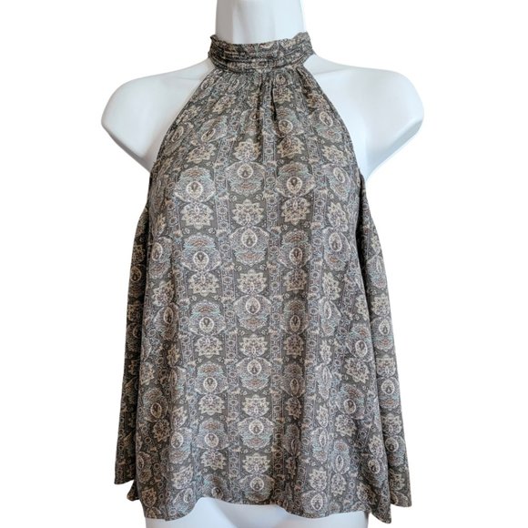 American Eagle Women's Top Off-the-Shoulders Cut-Out Pastel Print X-Small (EUC) - Picture 3 of 6